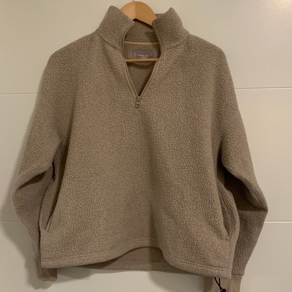 Everlane renew tan fuzzy fleece